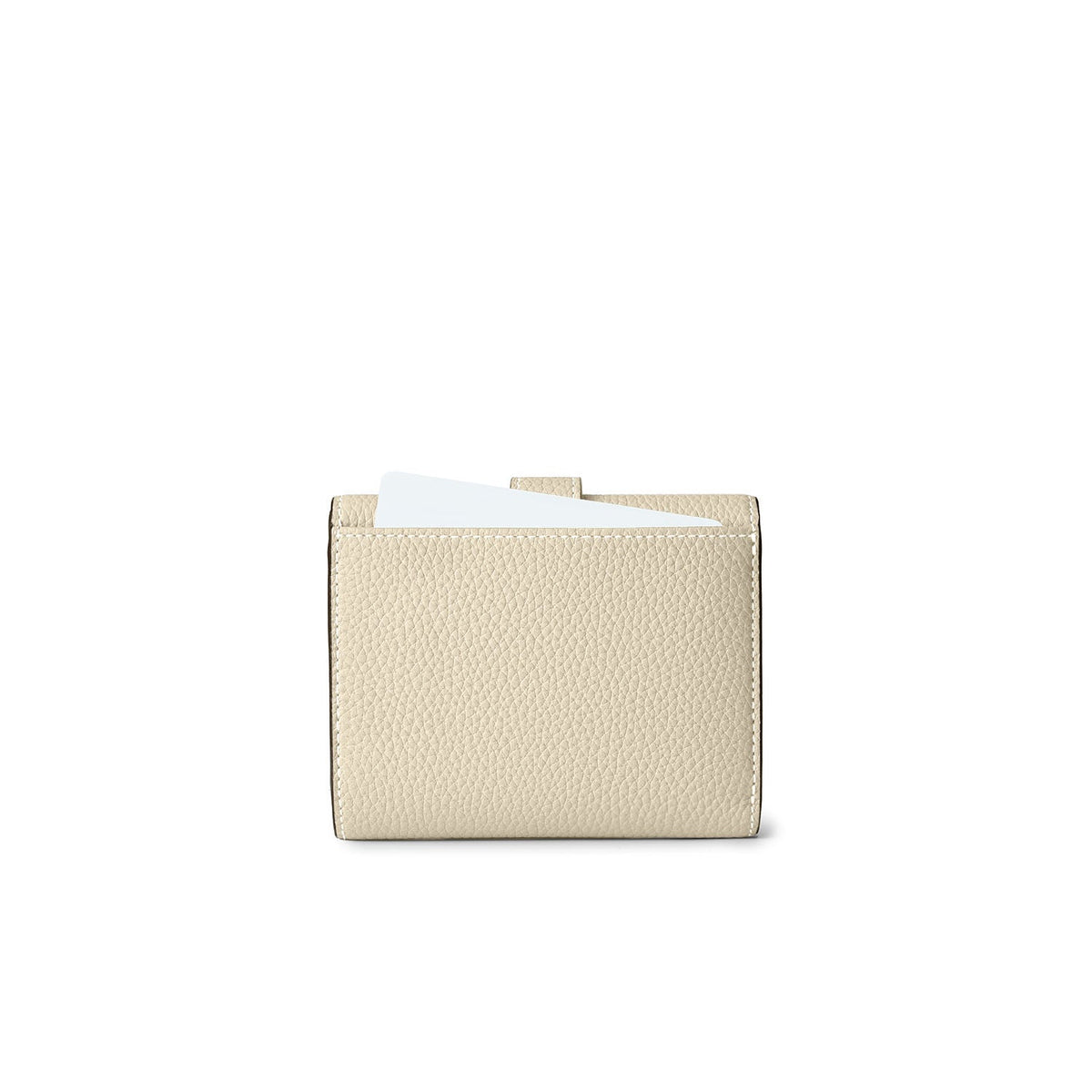 Belted Tri-fold Wallet Shrink Leather (Ivory × Etoupe)