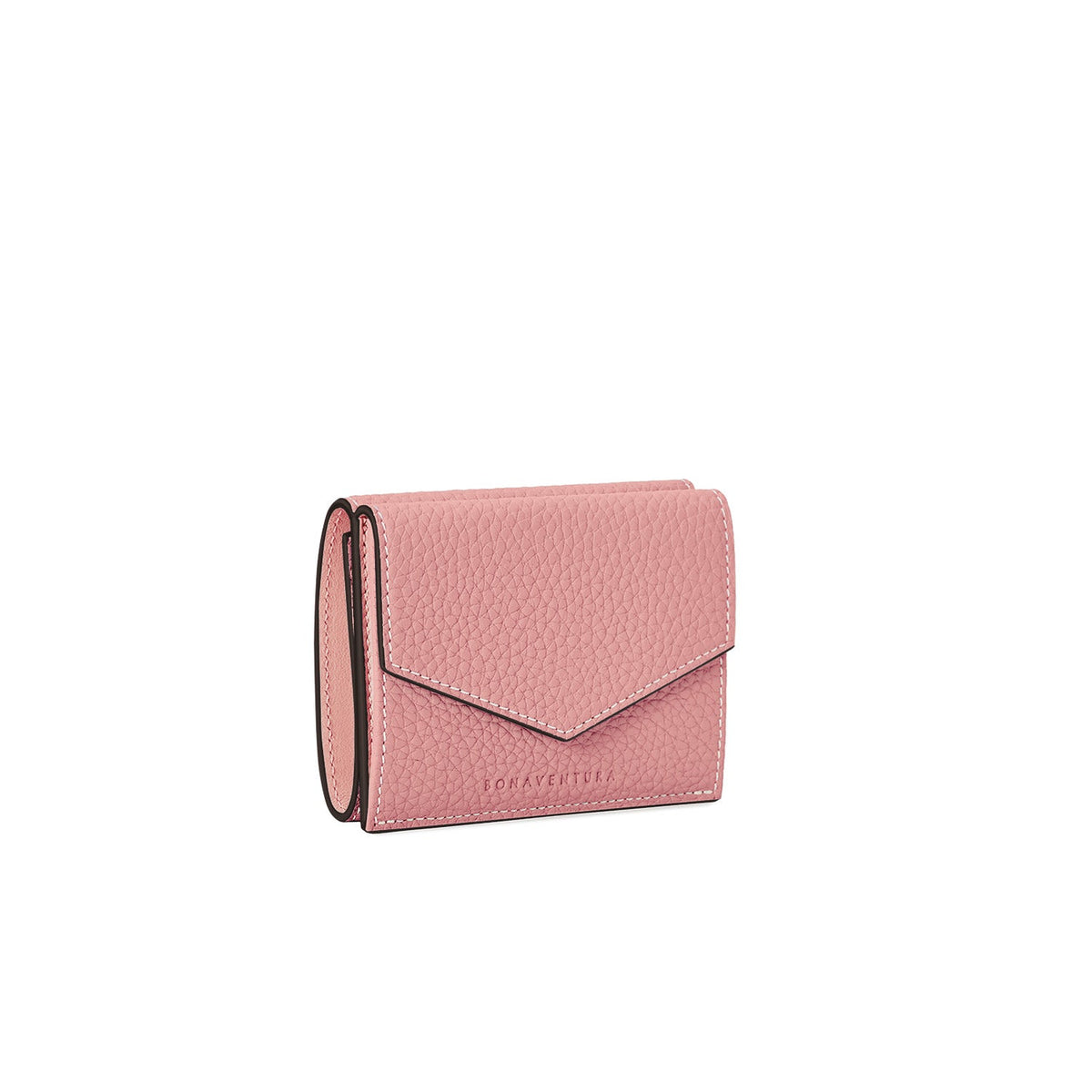 Small Wallet Shrink Leather (Coral Pink)