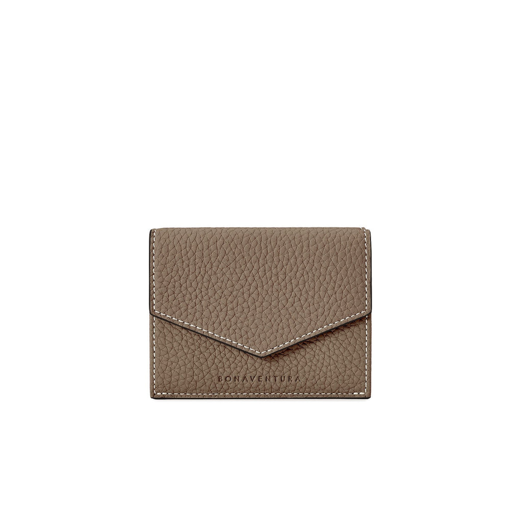 Small Wallet Shrink Leather (Etoupe × Yellow)