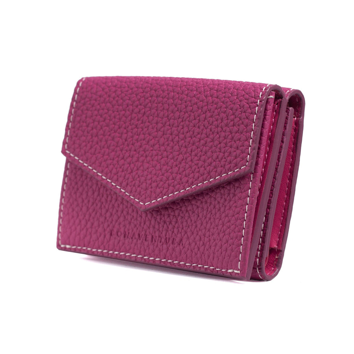 Small Wallet Shrink Leather (Anemone Purple × Fuchsia Pink)