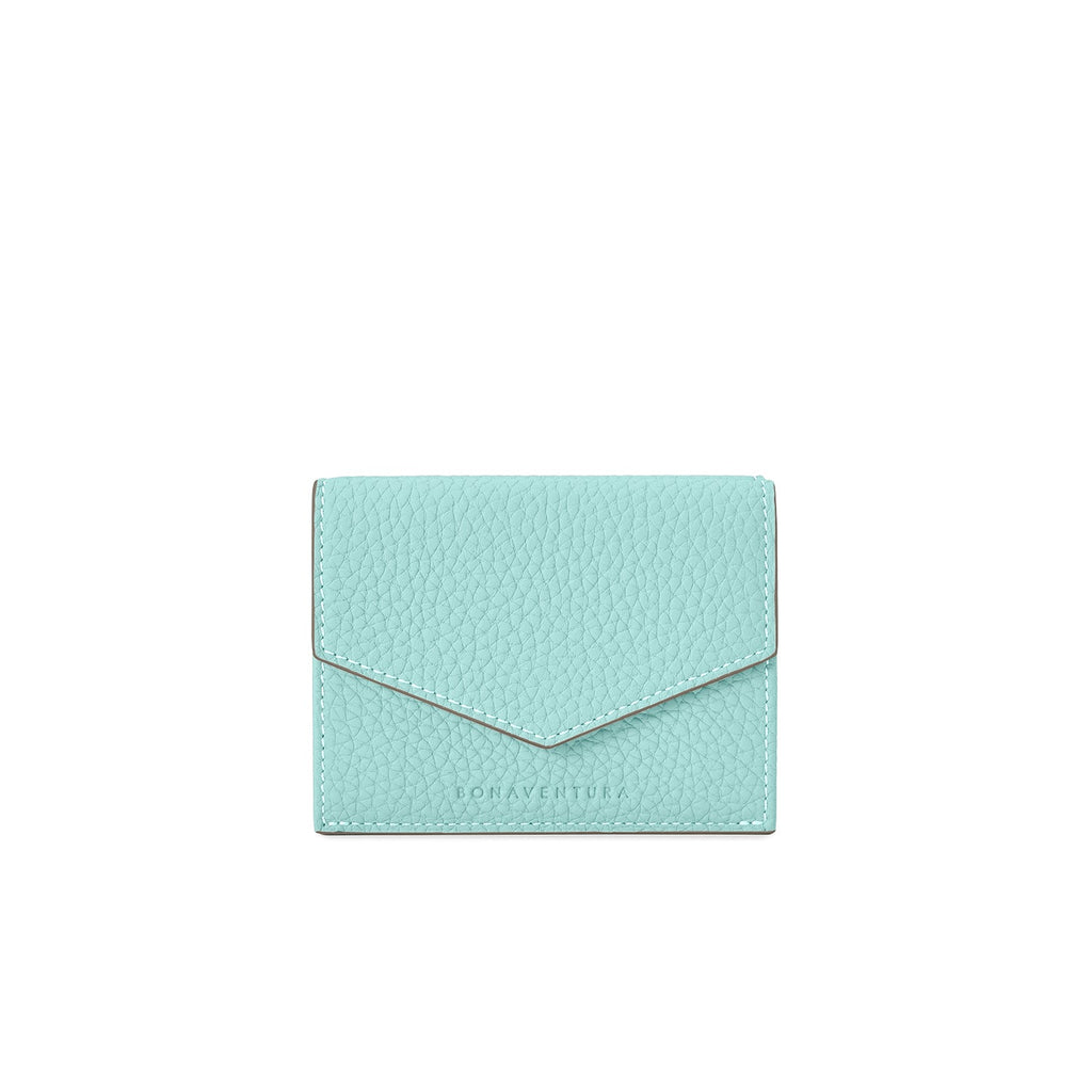 Small Wallet Shrink Leather (Mare Blue × Greige (Etoupe edge paint))