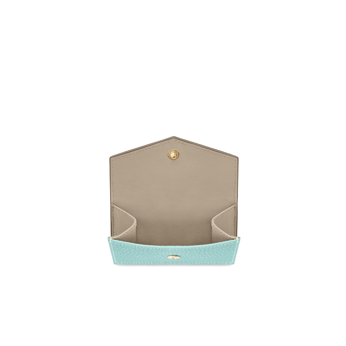 Small Wallet Shrink Leather (Mare Blue × Greige (Etoupe edge paint))