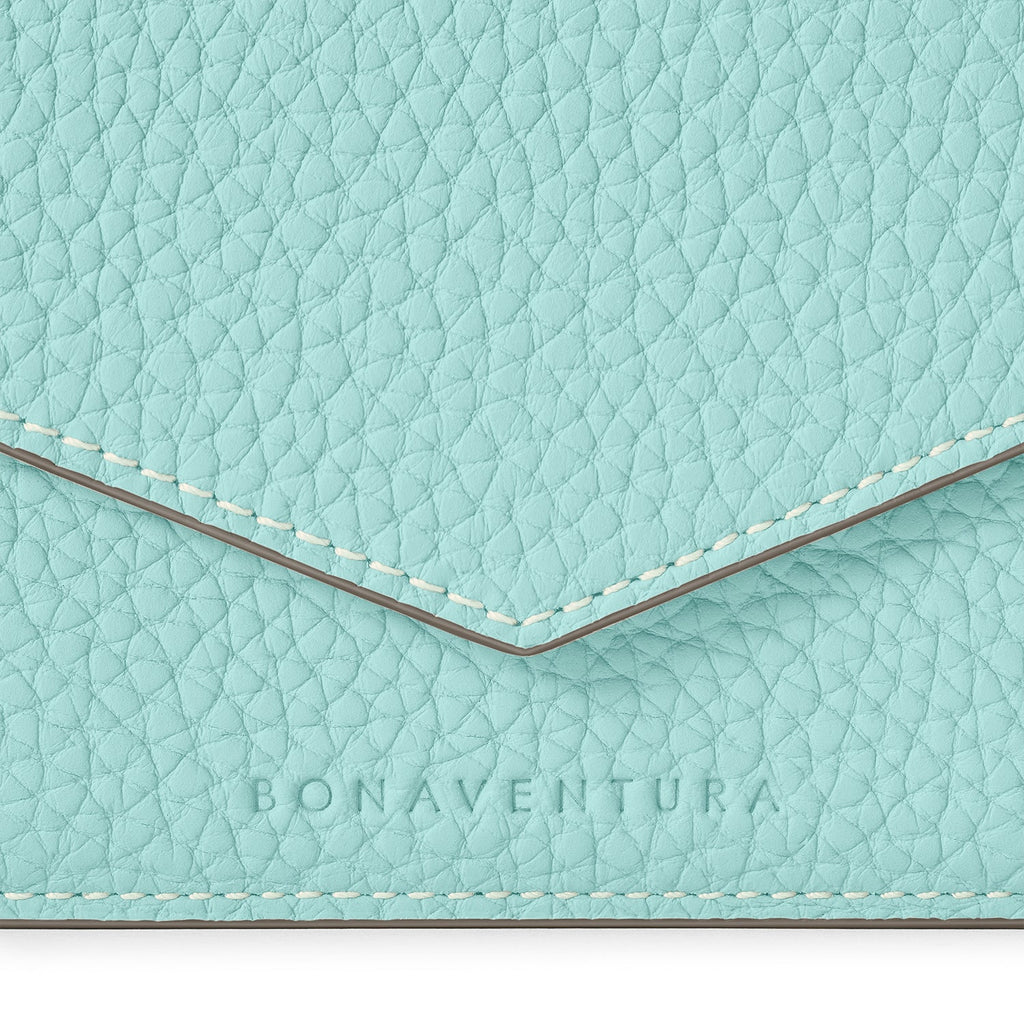 Small Wallet Shrink Leather (Mare Blue × Greige (Etoupe edge paint))