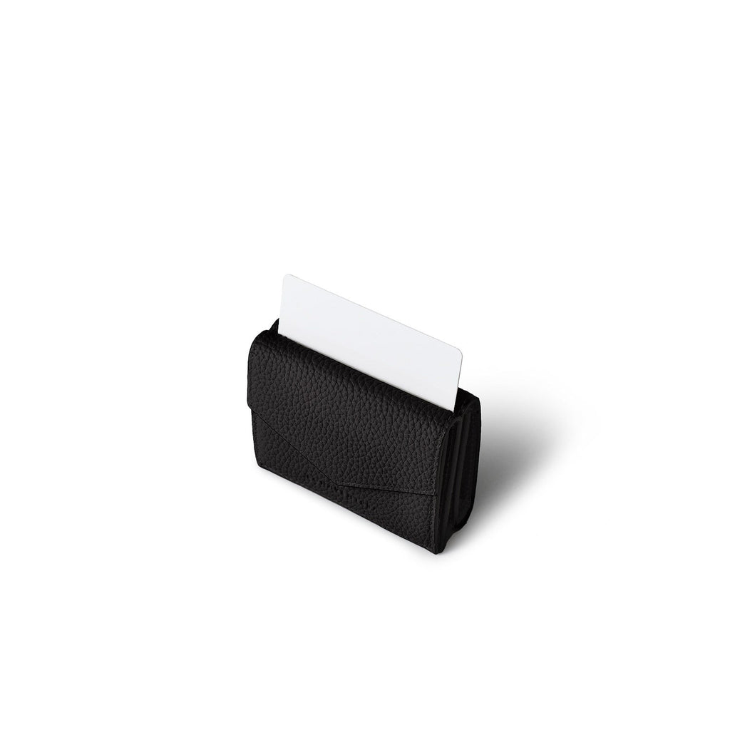 SAVOIA × BONAVENTURA Small Wallet All Shrink Leather (Black × Savoia Blue)