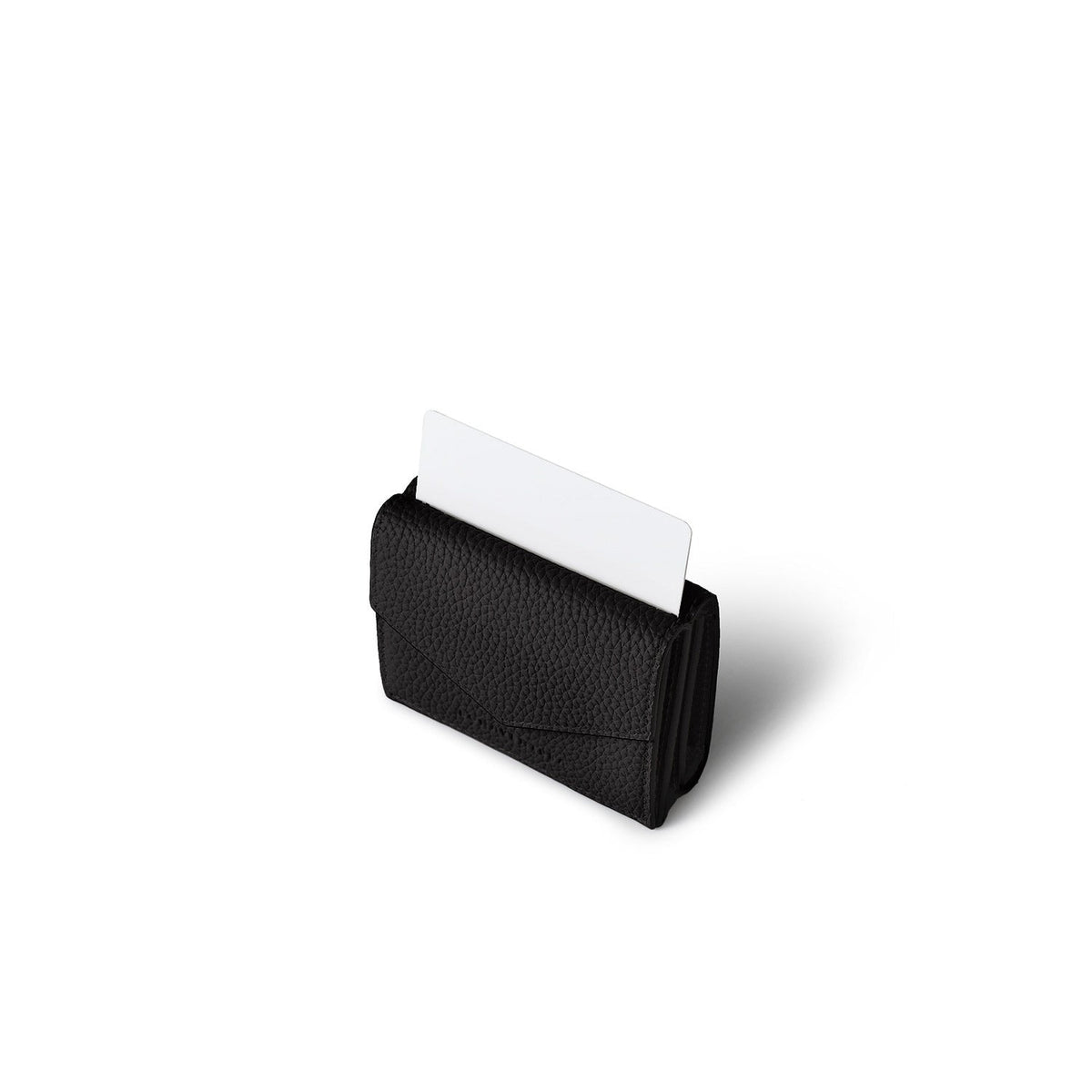 SAVOIA × BONAVENTURA Small Wallet All Shrink Leather (Black × Savoia Blue)
