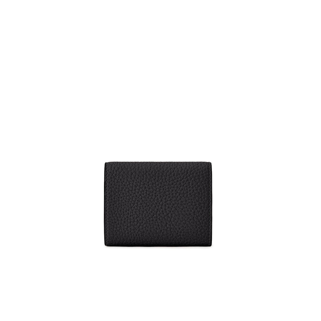 SAVOIA × BONAVENTURA Small Wallet All Shrink Leather (Black × Savoia Blue)