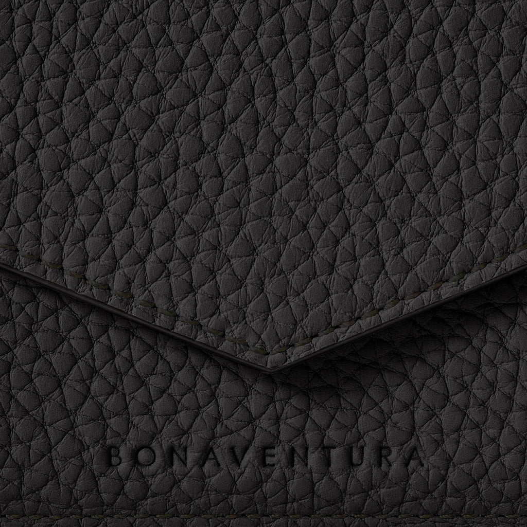SAVOIA × BONAVENTURA Small Wallet All Shrink Leather (Black × Savoia Blue)