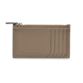 Mini Zip Wallet Gussetless Shrink Leather (Etoupe × Yellow)