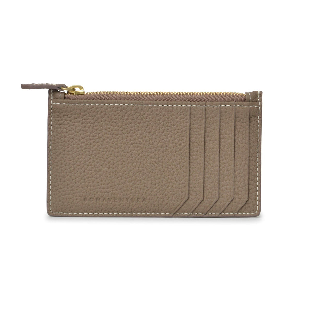 Mini Zip Wallet Gussetless Shrink Leather (Etoupe × Yellow)