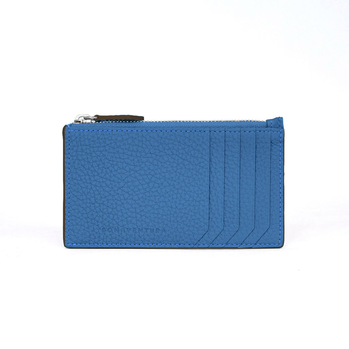 SAVOIA × BONAVENTURA Mini Zip Wallet Shrink Leather (Savoia Blue × Black)