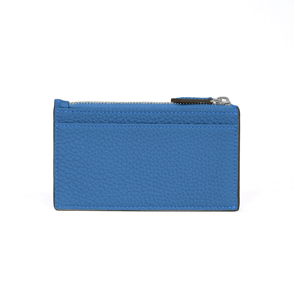 SAVOIA × BONAVENTURA Mini Zip Wallet Shrink Leather (Savoia Blue × Black)