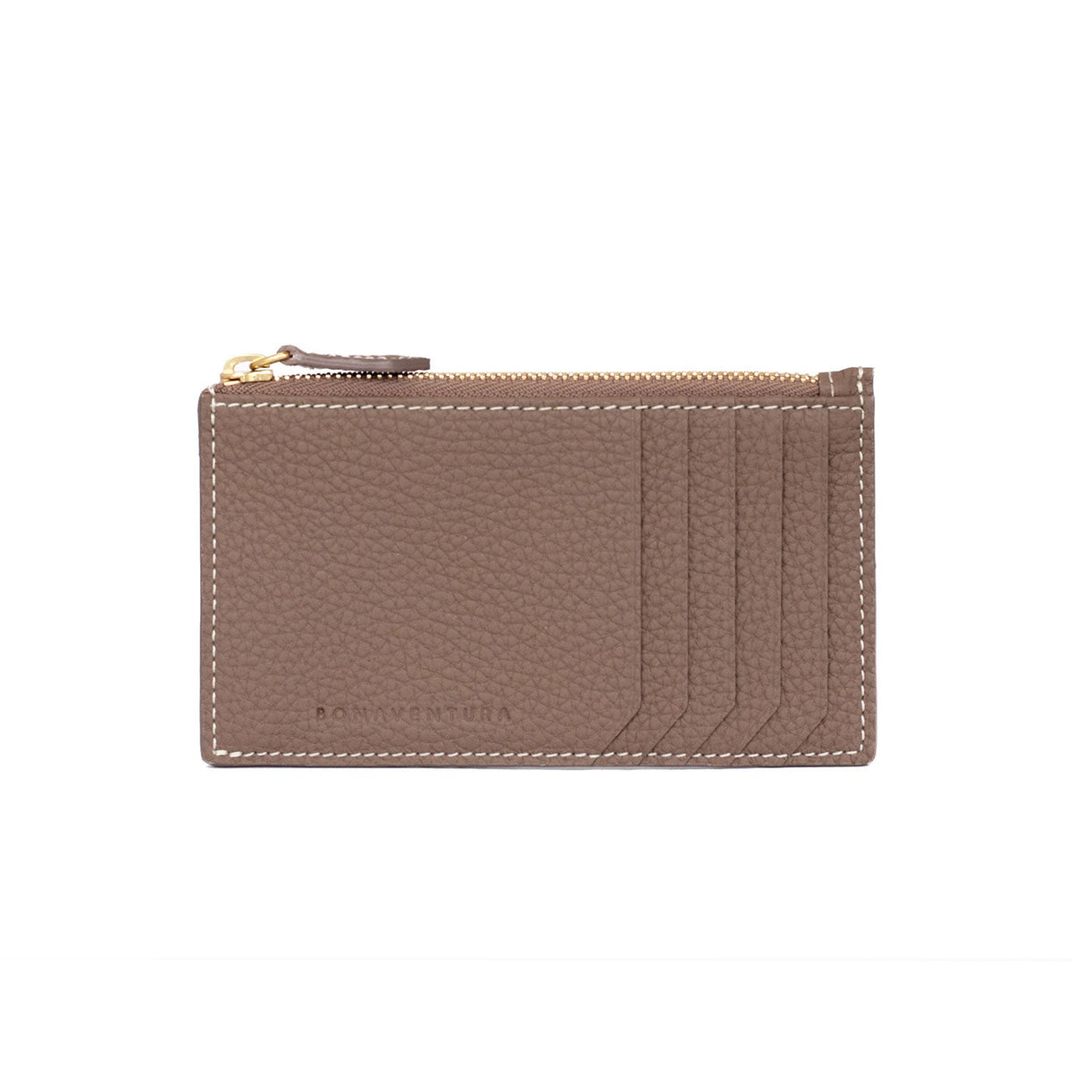 Mini Zip Wallet Shrink Leather (Etoupe × Yellow)