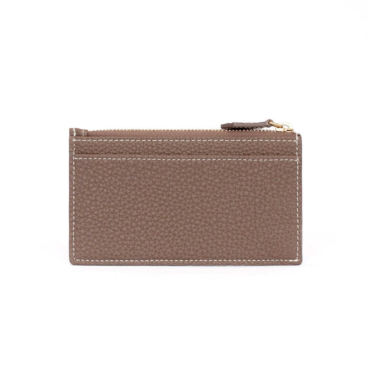 Mini Zip Wallet Shrink Leather (Etoupe × Yellow)