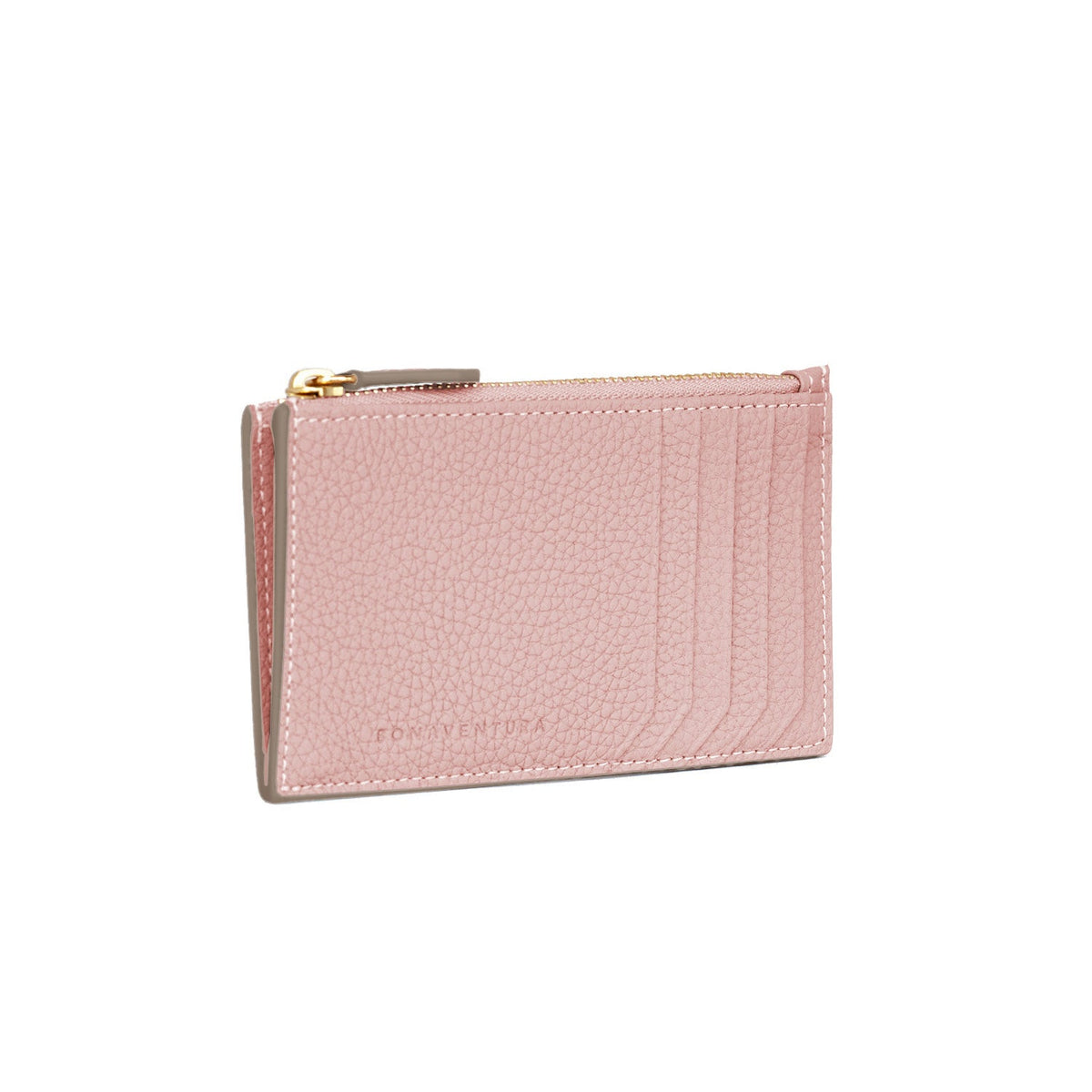 Mini Zip Wallet Shrink Leather (Sakura Pink (Etoupe edge paint))
