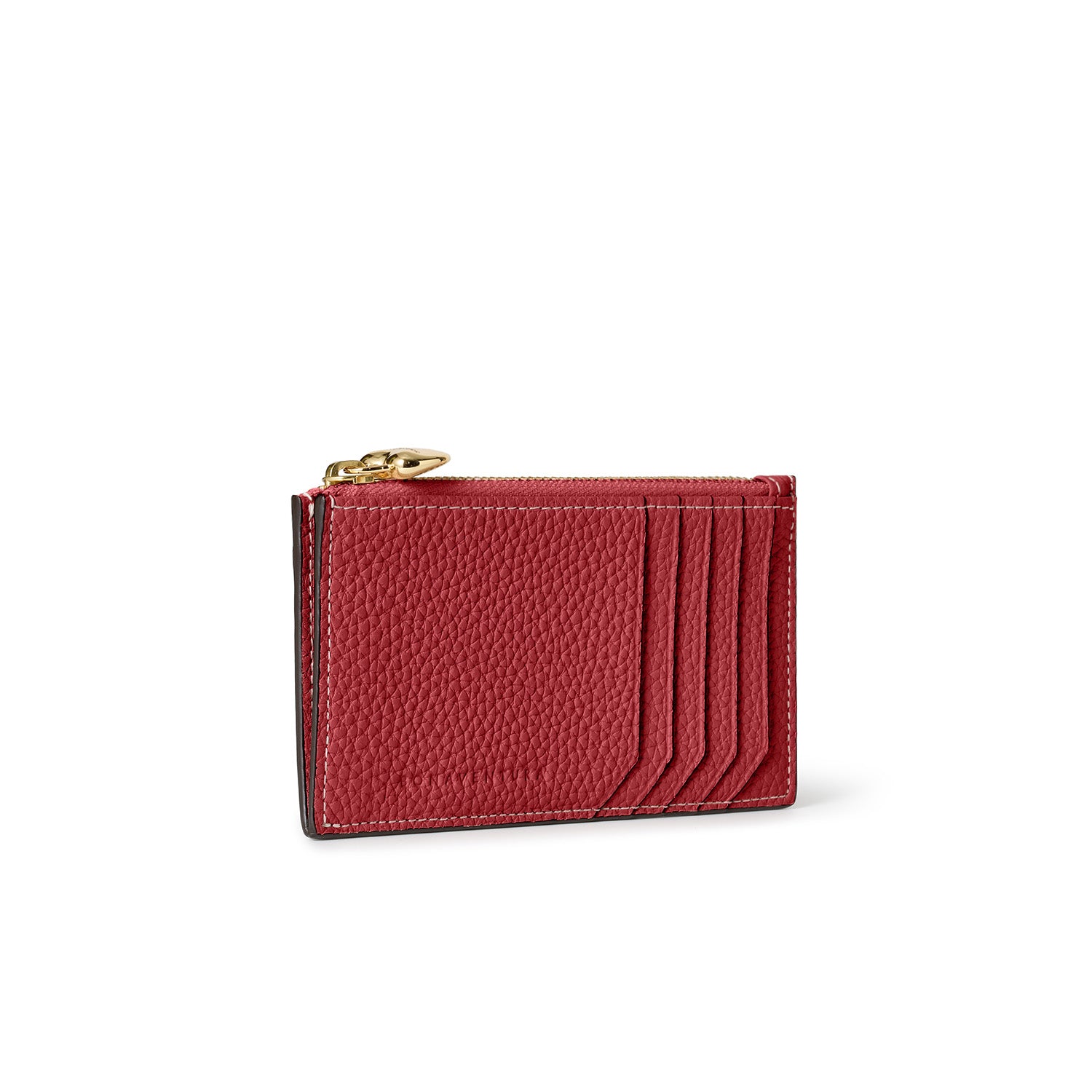 ハートプラー付き ミニジップ ウォレット シュリンクレザー