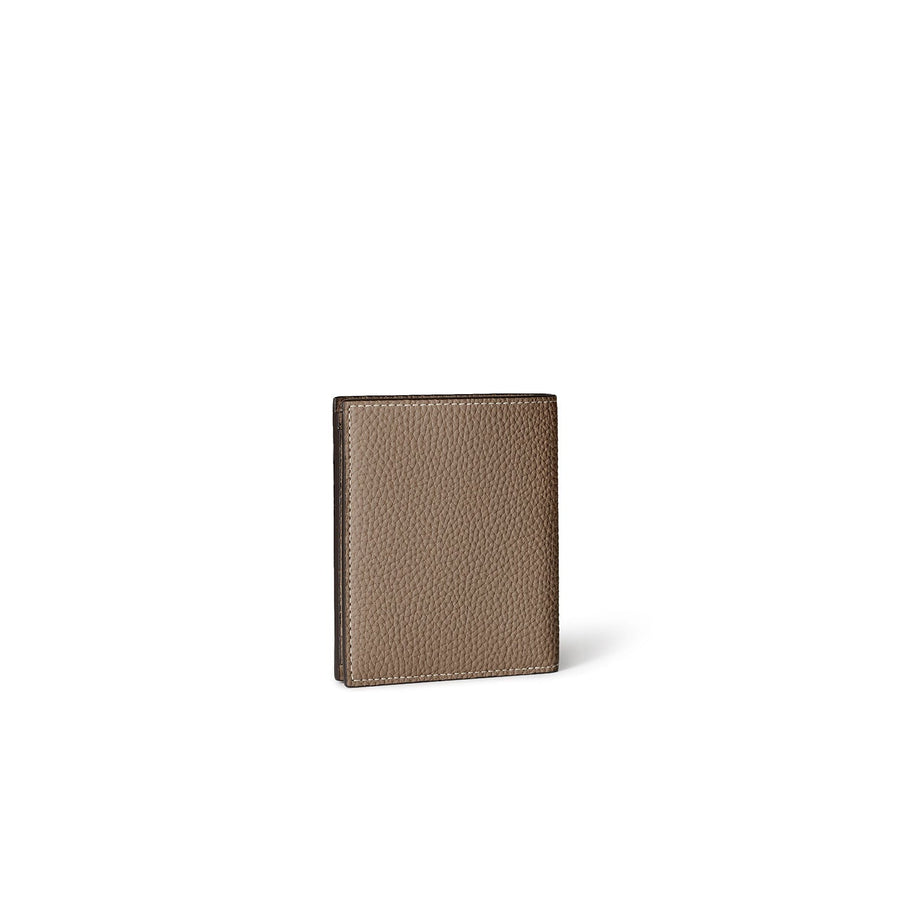 Bi-fold Wallet All Shrink Leather (Etoupe)