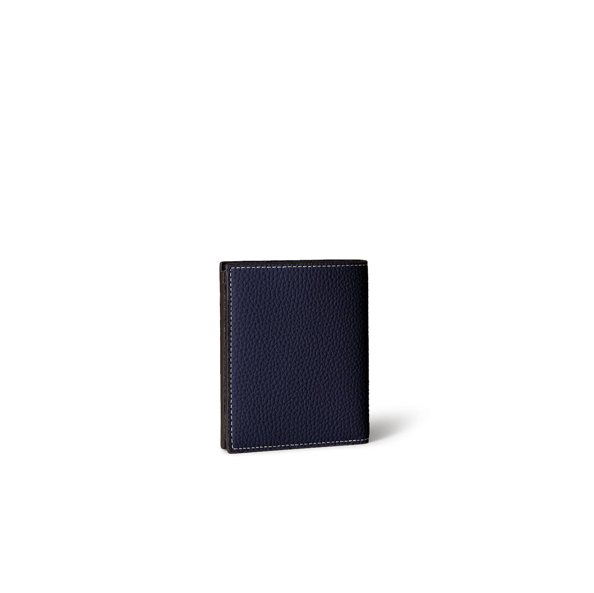 Bi-fold Wallet All Shrink Leather (Navy)
