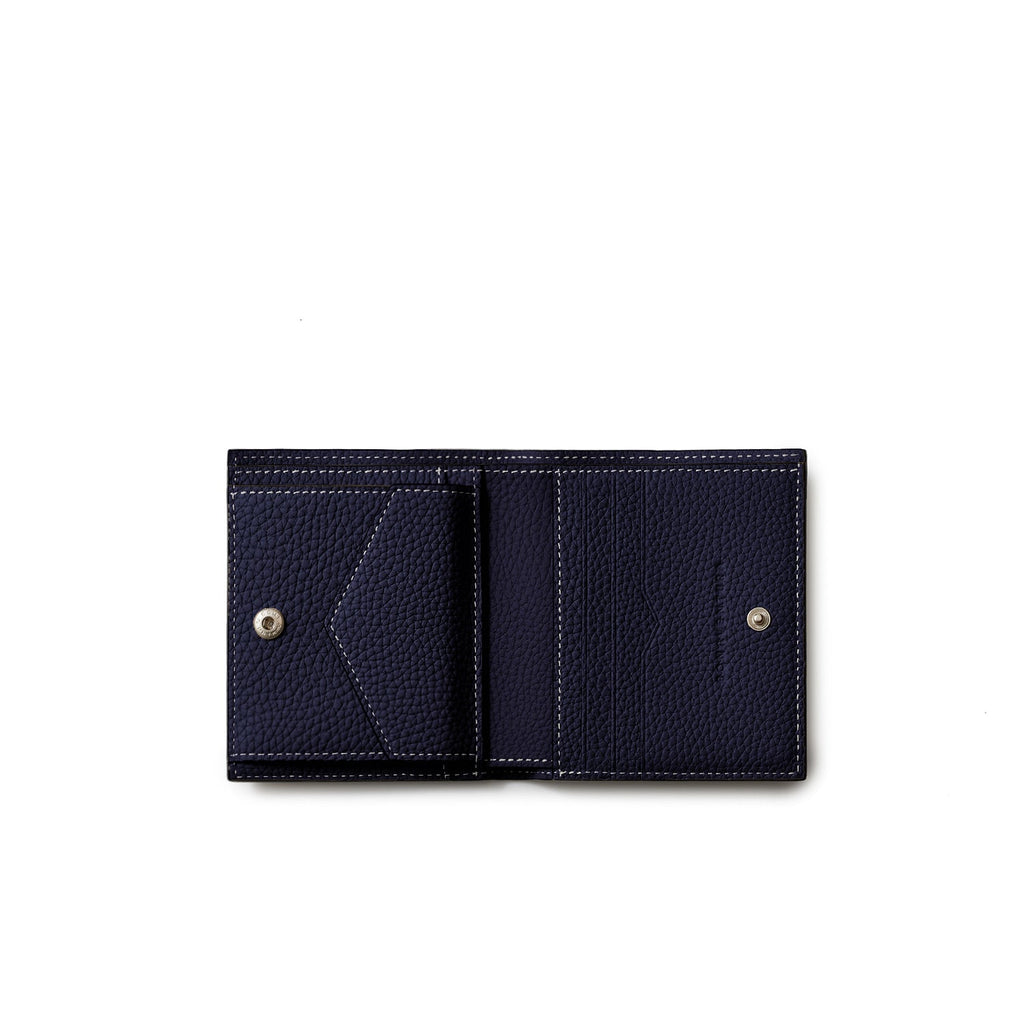 Bi-fold Wallet All Shrink Leather (Navy)