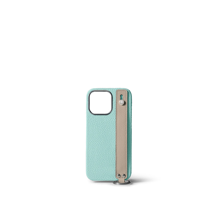 (iPhone 15 Pro) ハンドル付き バックカバーケース シュリンクレザー