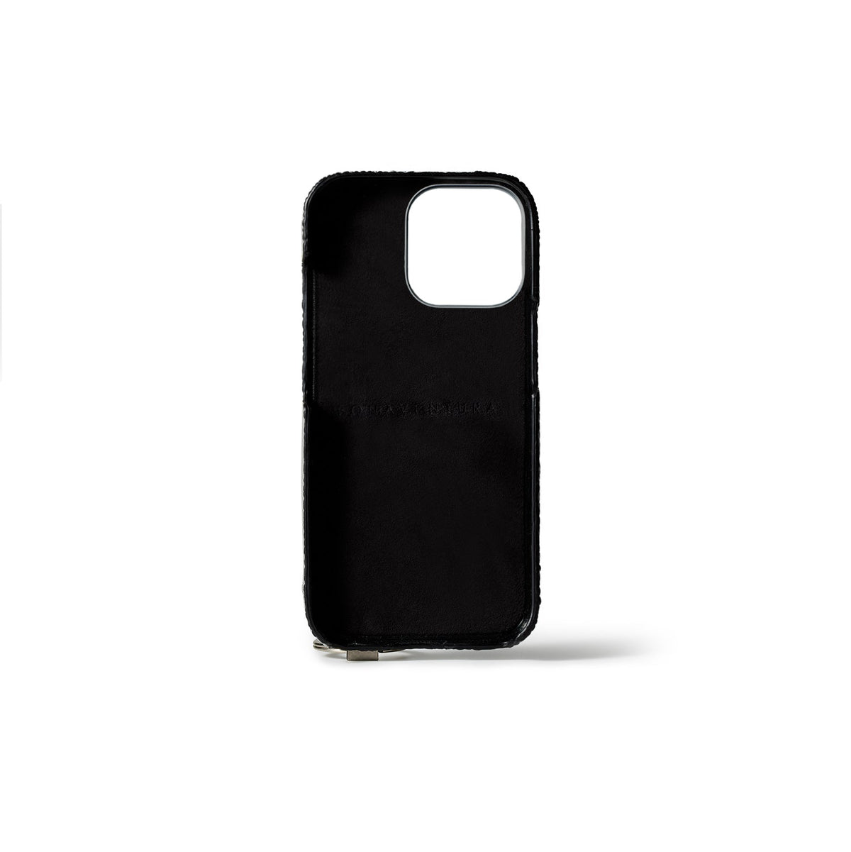 iPhone 15 Pro Max Back Cover Case with Handle Shrink Leather (Pearl Purple × Greige - Silver)