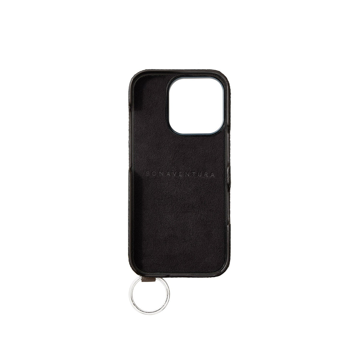 iPhone 16 Pro Back Cover Case with Handle Shrink Leather (Etoupe - Silver)