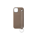 iPhone 16 Plus Back Cover Case with Handle Shrink Leather (Etoupe - Silver)
