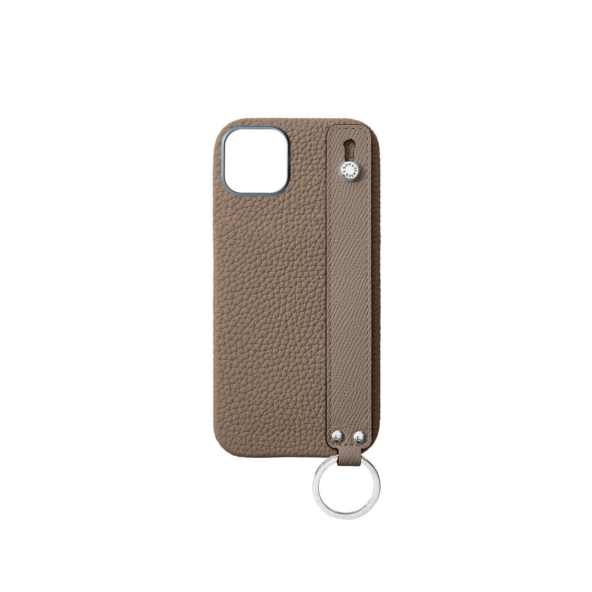 iPhone 16 Plus Back Cover Case with Handle Shrink Leather (Etoupe - Silver)
