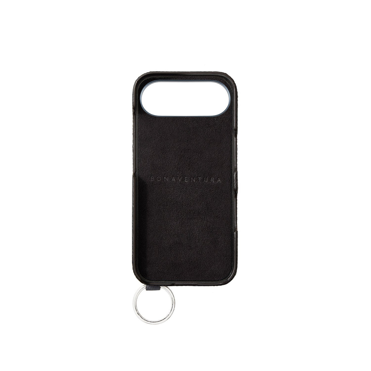 iPhone Air Back Cover Case with Handle Shrink Leather (Orange × Charcoal Gray - Silver)