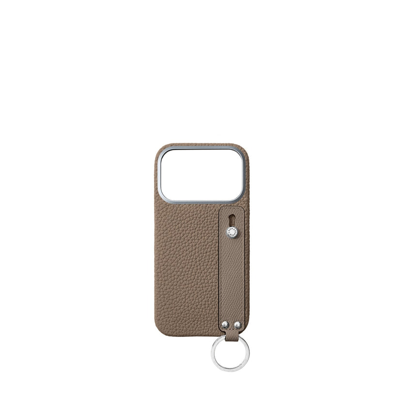 (iPhone 18 Pro) Back Cover Case with Handle Shrink Leather