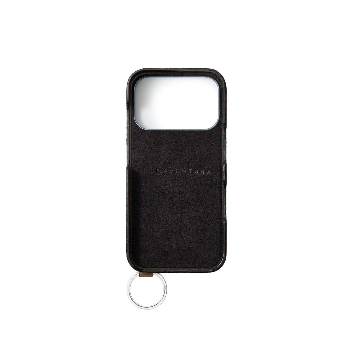 iPhone 18 Pro Back Cover Case with Handle Shrink Leather (Etoupe - Silver)