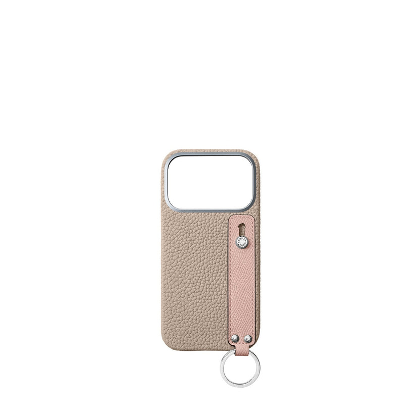 (iPhone 18 Pro) Back Cover Case with Handle Shrink Leather