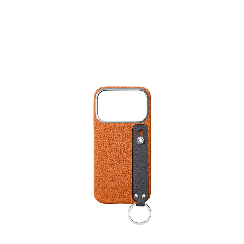 (iPhone 18 Pro) Back Cover Case with Handle Shrink Leather