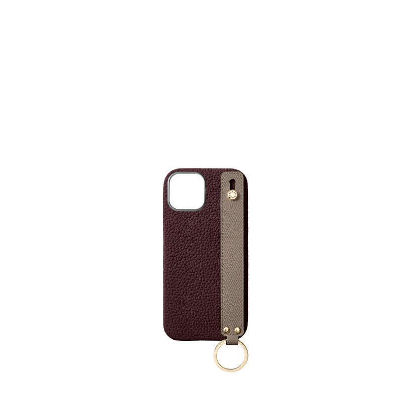 Back Cover with Handle Shrink Leather Gold (iPhone 16)