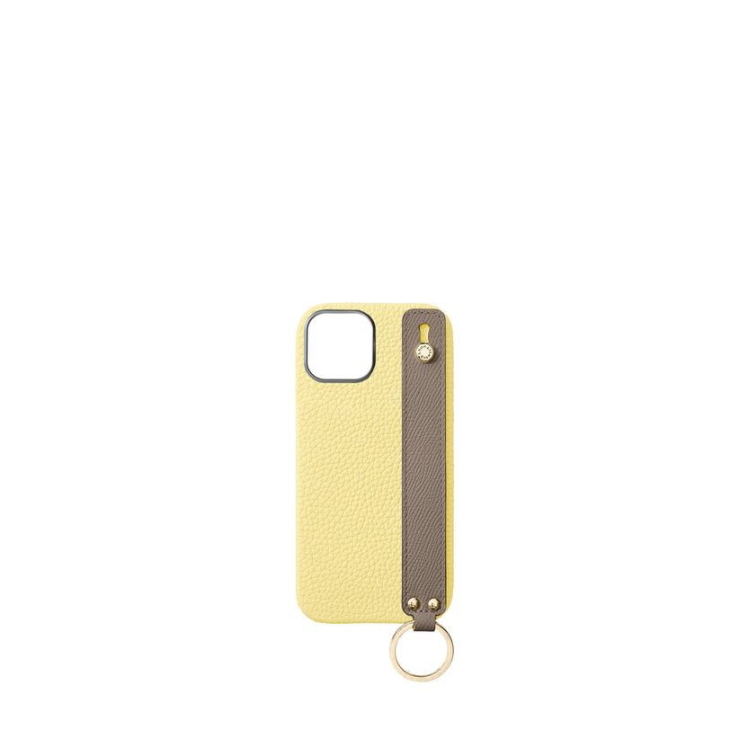 (iPhone 17) Handle Back Cover Case Shrink Leather (Gold)