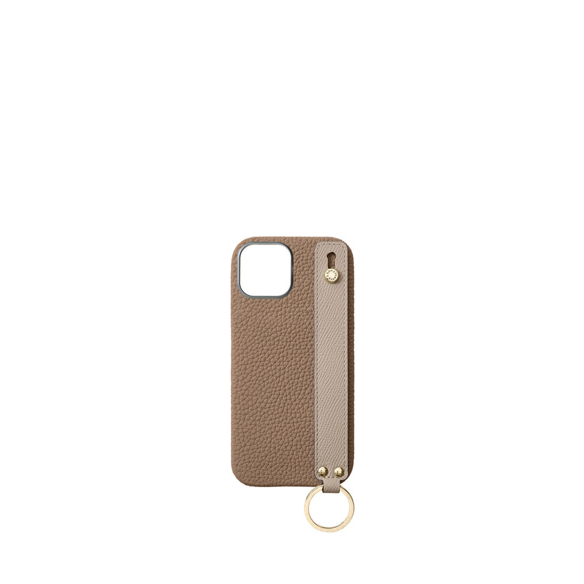 (iPhone 17) Handle Back Cover Case Shrink Leather (Gold)