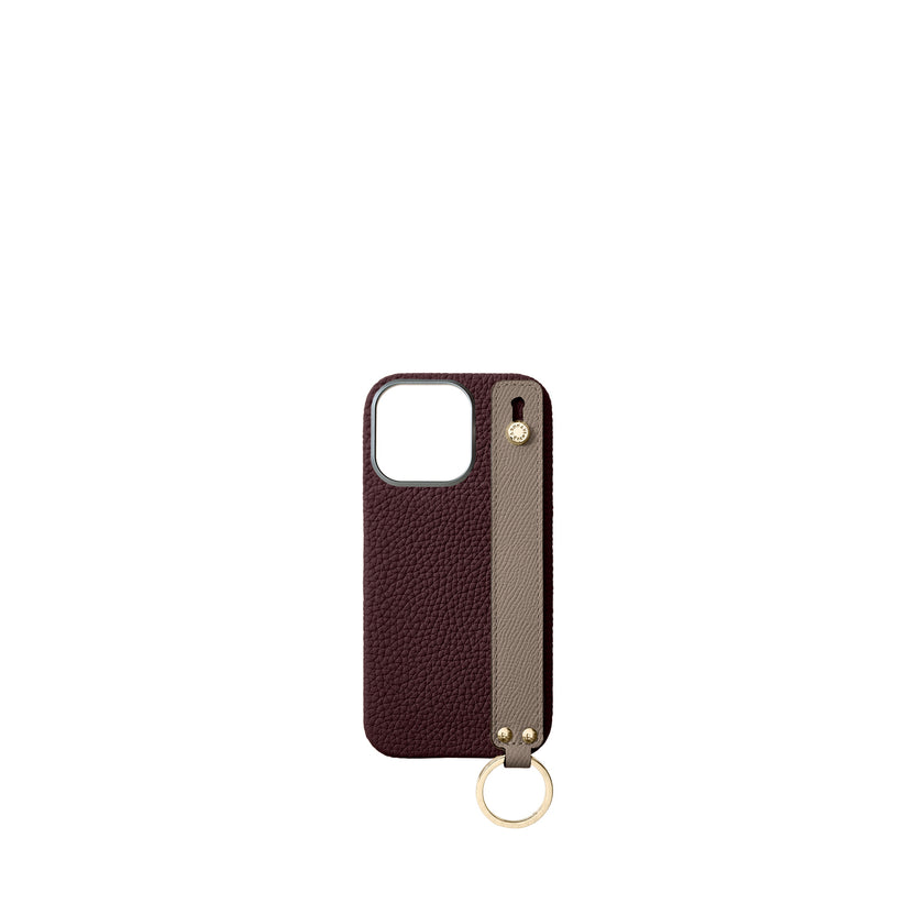 Back Cover with Handle Shrink Leather Gold (iPhone 16 Pro)