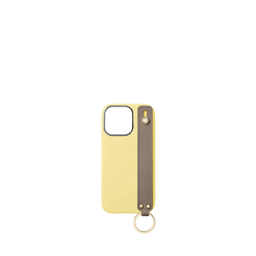 Back Cover with Handle Shrink Leather Gold (iPhone 16 Pro)