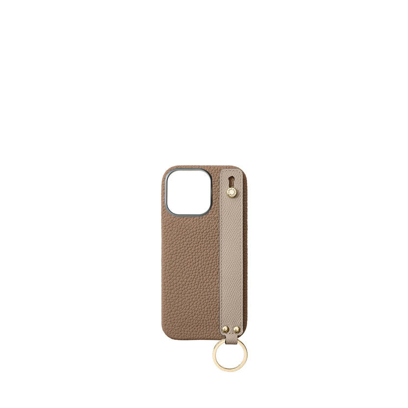 Back Cover with Handle Shrink Leather Gold (iPhone 16 Pro)