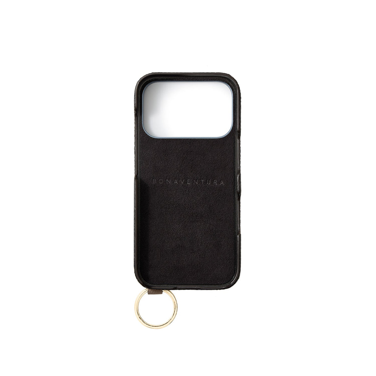 iPhone 17 Pro Back Cover Case with Handle Shrink Leather (Etoupe - Gold)