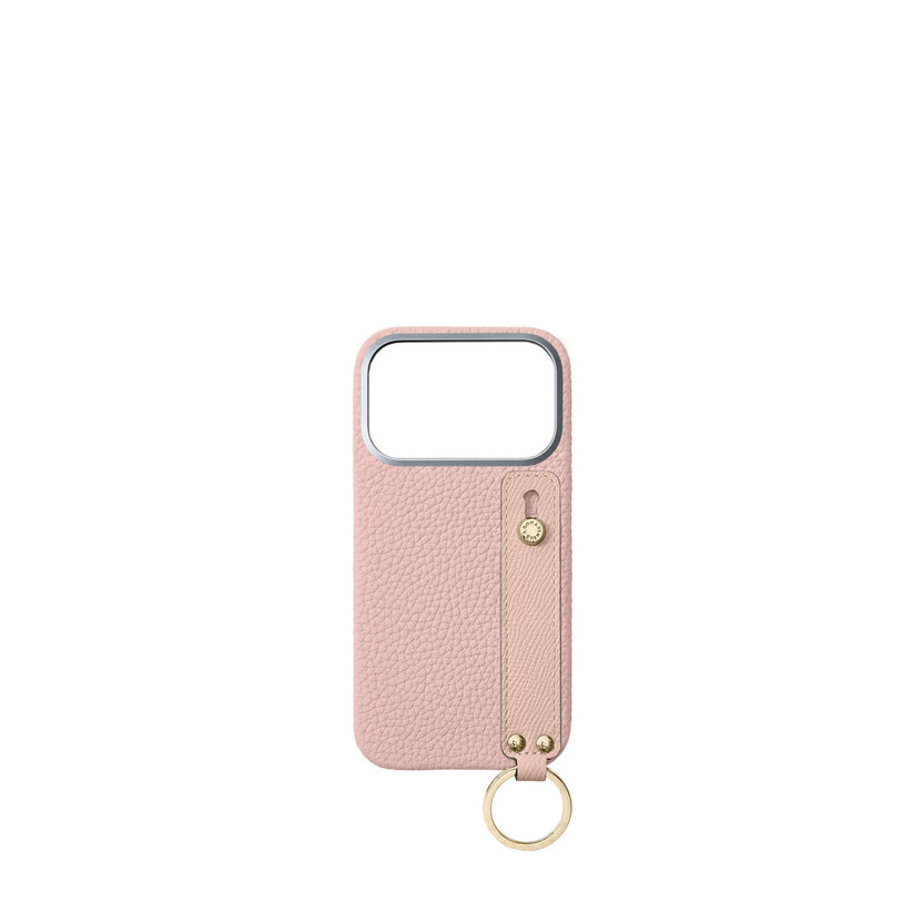 (iPhone 17 Pro) Handle Back Cover Case Shrink Leather (Gold)