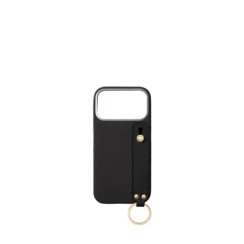 (iPhone 18 Pro Max) Back Cover Case with Handle Shrink Leather (Gold)