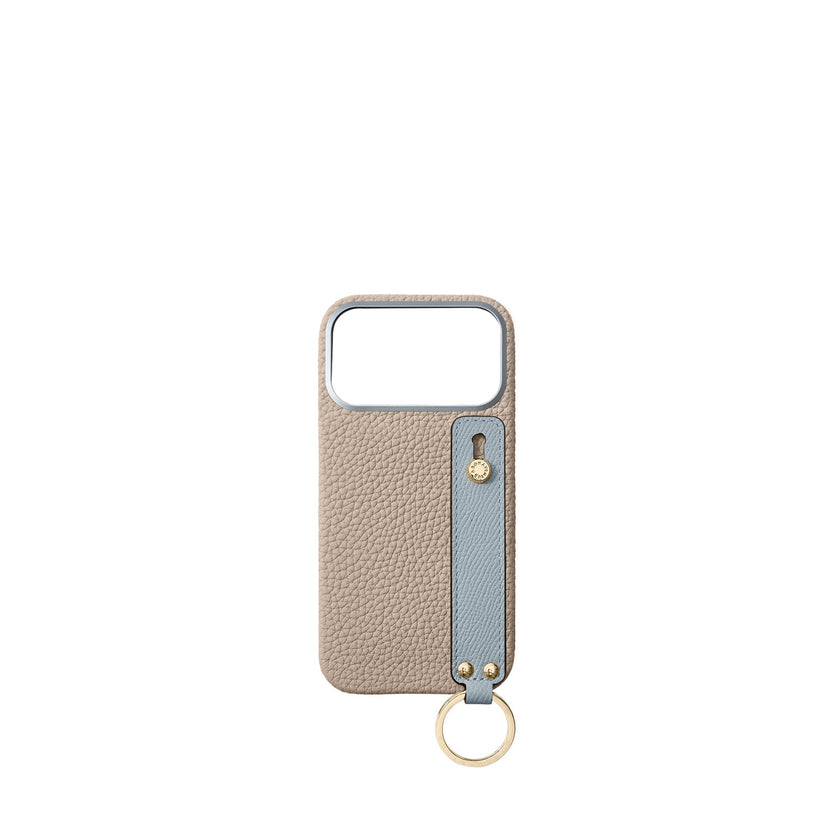 (iPhone 18 Pro Max) Back Cover Case with Handle Shrink Leather (Gold)