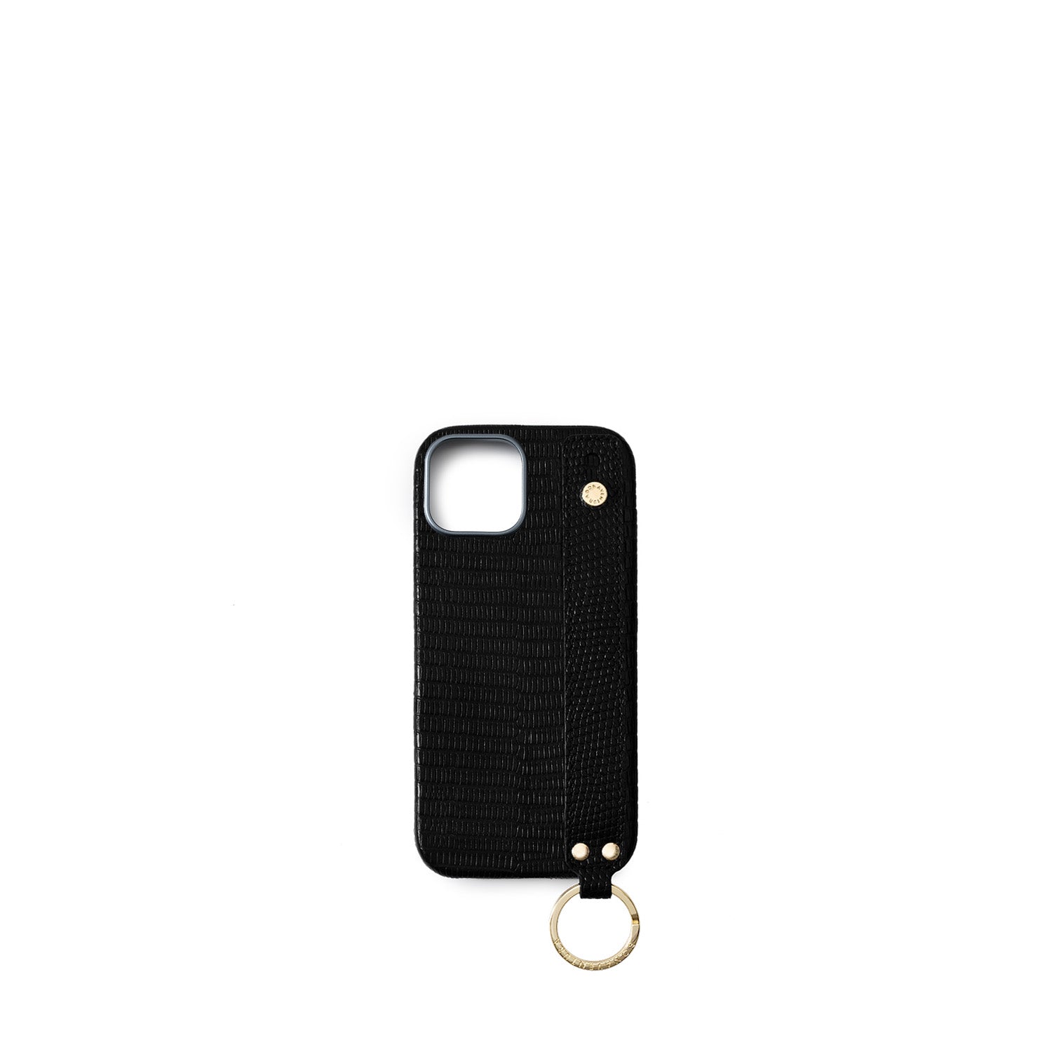 (iPhone 17) Handle Back Cover Case Shrink × Lizard Leather (Gold)