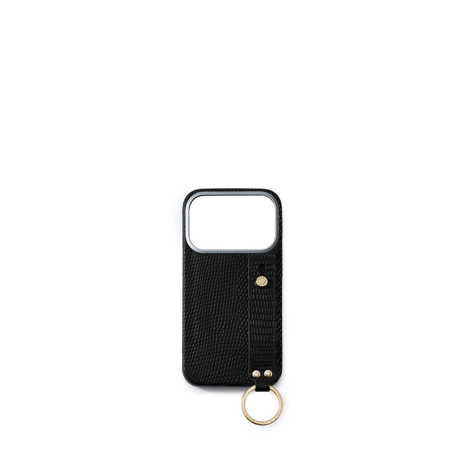 (iPhone 17 Pro) Handle Back Cover Case Shrink × Lizard Leather (Gold)