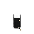 (iPhone 17 Pro Max) Lizard-Embossed Leather Back Cover Case with Handle (Gold)