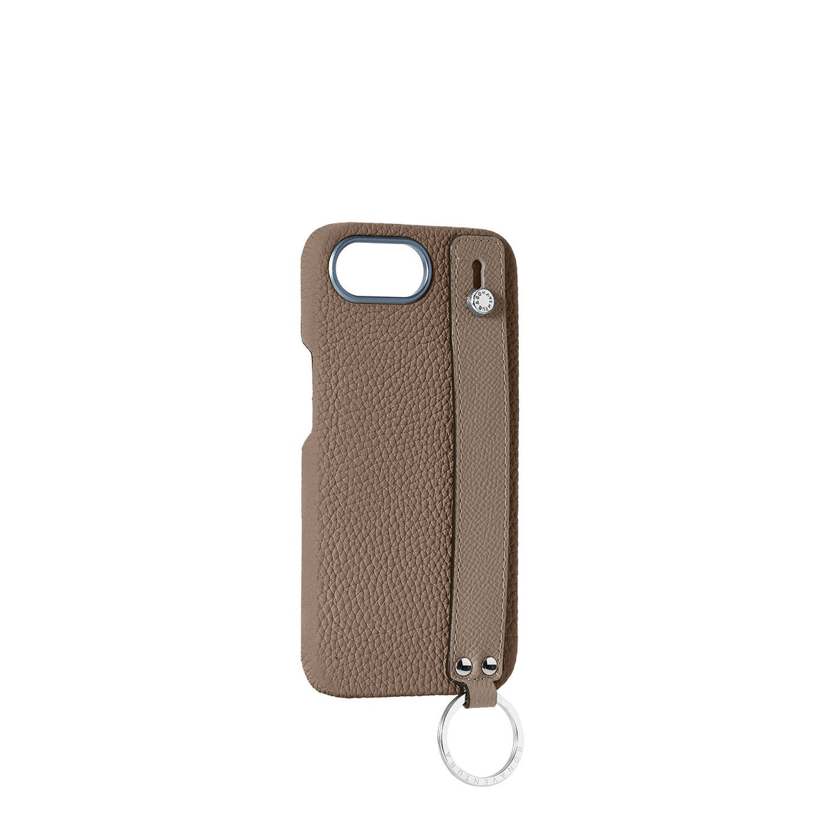 iPhone 17e / 16e Back Cover Case with Handle Shrink Leather (Etoupe)