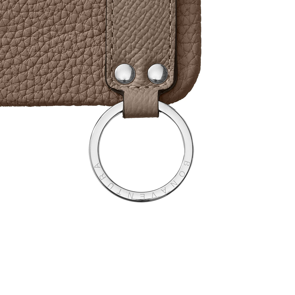 iPhone 17e / 16e Back Cover Case with Handle Shrink Leather (Etoupe)
