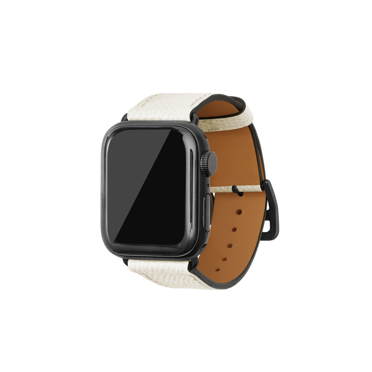 Apple Watch Band Nobile Leather (Black Adapter - White - 38mm/40mm/41mm/42mm - M / L)