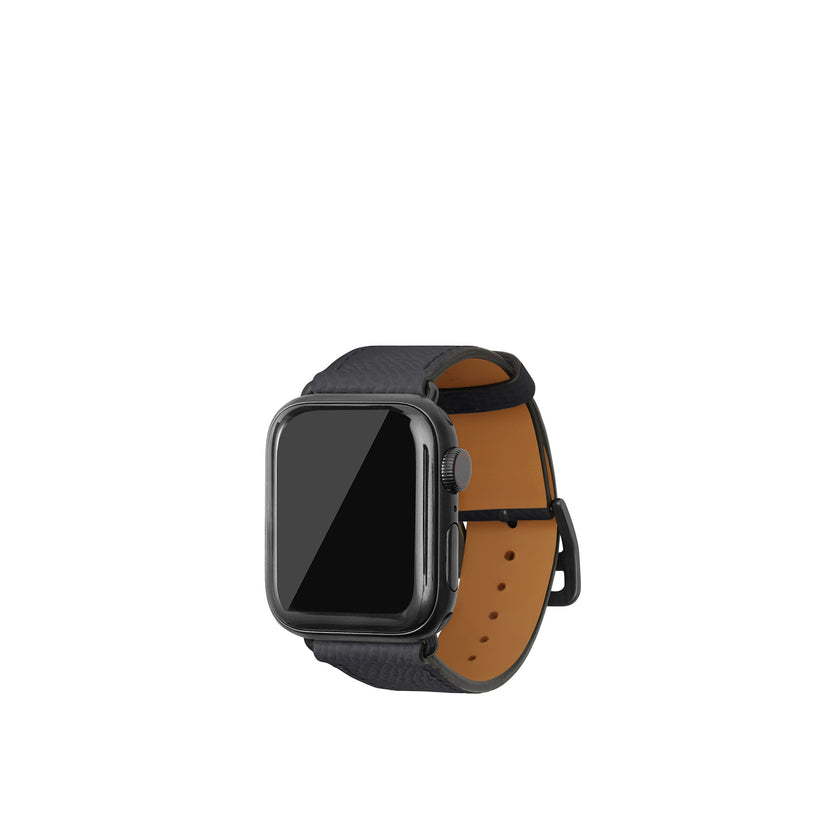 ノービレ Apple Watch レザーバンド【38mm/40mm/41mm/42mm, S/Mサイズ】 (アダプター：ブラック)