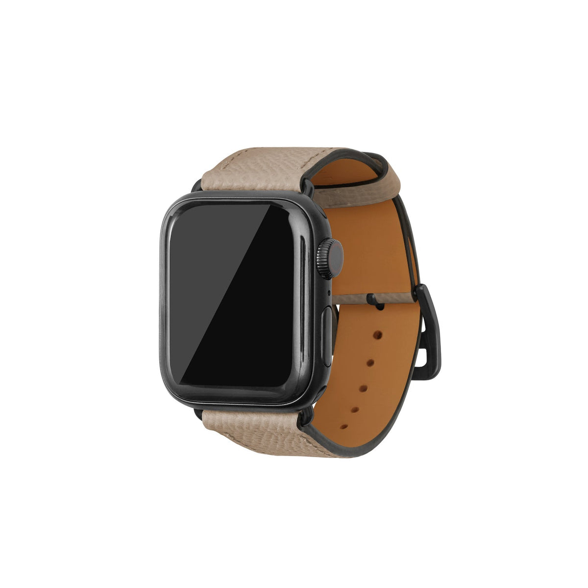 Apple Watch Band Nobile Leather (Black Adapter - Greige - 38mm/40mm/41mm/42mm - S / M)